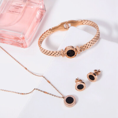 

Jewelry set fashion three-piece ins wind earrings earrings bracelet necklace set combination