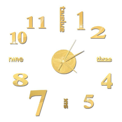 

DIY Wall Clock Frameless Mirror Wall Clock Large Mute Wall Stickers for Living Room Home Decorations