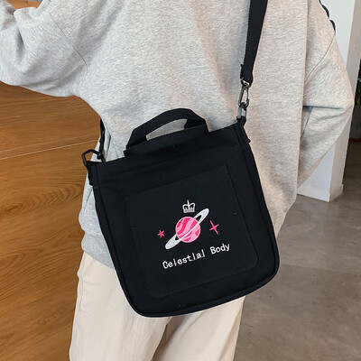 

Ins canvas bag small Messenger bag female 2019 new wave Korean version of the wild Sen shoulder portable Harajuku wind cloth bag