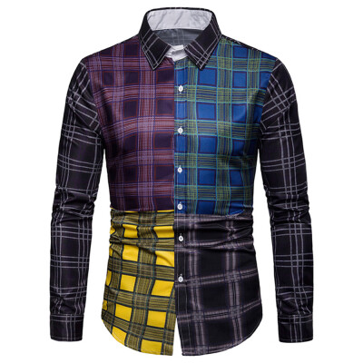 

Plaid Print Color Block Casual Shirt