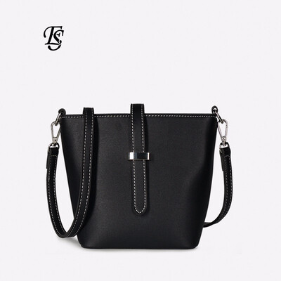 

ESHUNFA 2019 new fashion solid color simple womens shoulder bucket bag Messenger bag ES951 4325