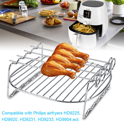

Greensen Replacement BBQ Rack Double Layer Skewers Baking Tray For Philips Air Fryer Double Layer Baking Tray Baking Tray