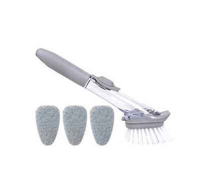 

Kitchen Brush You Can Add Detergent Bowl Brush Brush Pot - With Three Sponge