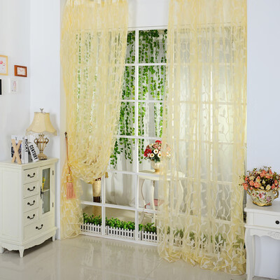 

Top Selling For Chic Leaf Type Tulle Voile Door Window Curtain Drape Panel Sheer Scarf Valance
