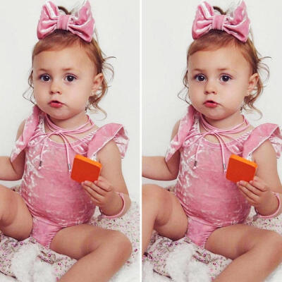 

Lovely Newborn Kids Baby Girls Silk Shiny Bodysuit Romper Jumpsuit Outfits Headband