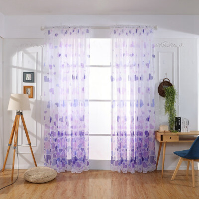 

Polyester Bright Flower Pattern Vines Leaves Tulle Door Window Curtains Drape Panel Sheer Scarf Valances Senior