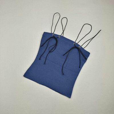 

Womens Spaghetti Strap Solid Crisscross Knitted Camisole