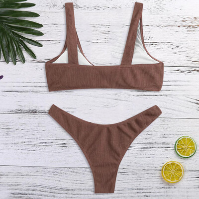 

Roseonmyhand Womens Solid Color Bikini Sexy Female Split Swimsuit