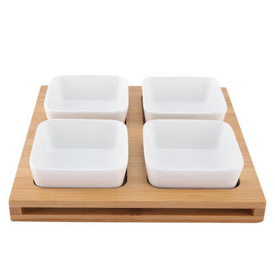 

Greensen Double Layer Four Grids Elegant Dried Fruit Tray Candy Snack Plate Holder for Home