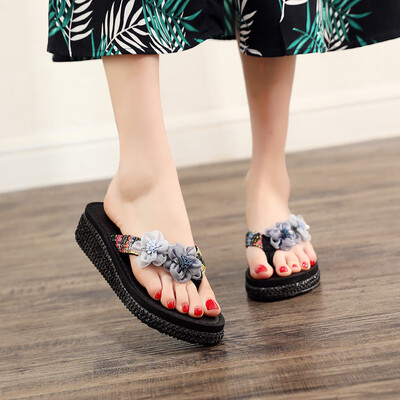 

Rose Causal Womens Fashion Wedges Flip-Flops Flower Loafer Beach Slipper Shoes Sandal