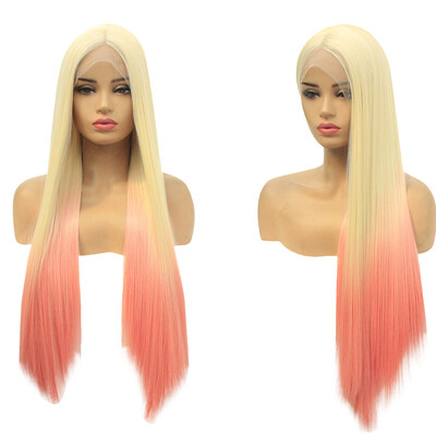 

〖Follure〗Womens Fashion Front lace Wig Long Wave Gradie Natural Looking Women straig Wig
