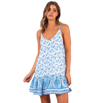 

Summer womens holiday print bohemian dress casual skirt skirt