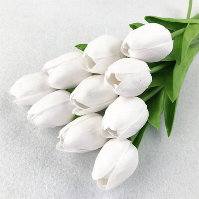 

Toponeto Tulip Artificial Flower Latex Real Bridal Wedding Bouquet Home Decor 20pcs