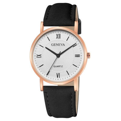 

New Fashion Vintage Men Women Watch Roman numeral Dial Leather Band Quartz Analog Unique Wrist Watches Montre Femme kol saati F