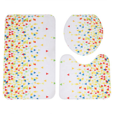 

Greensen 4pcsSet Decoration Shower Curtain Pedestal Rug Lid Toilet Cover Mat Non-Slip Bath Mat