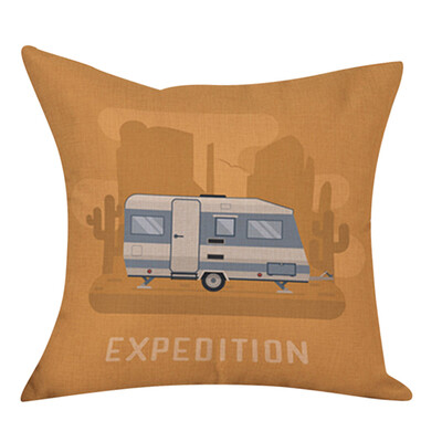 

Siaonvr 45x45cm Vintage Bus Car Style Linen Home Decor Sofa Throw Pillowcase