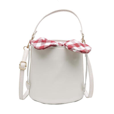 

Plaid Bowknot Shoulder Handbags PU Leather Women Crossbody Bucket Bags