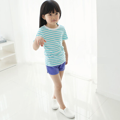 

Kids Girls Short Sleeve Striped T-shirt Children Summer Tops Clothes