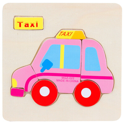 

Gotoamei 1PC Wooden Fire truck Puzzle Educational Developmental Baby Training Toy D