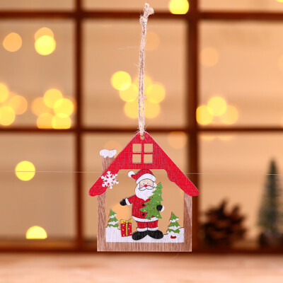 

Gobestart Christmas Decorations Wooden Craft Hollowed out Christmas Tree Small Pendant