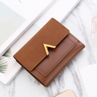 

2019 New Hot Women Matte Leather Small Wallets Luxury Mini Money Bags And Purses Short Female Coin Purse Credit Card Holder
