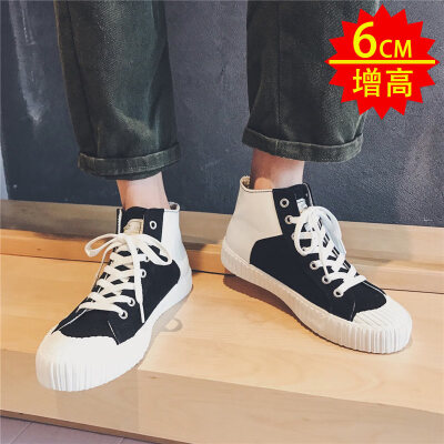 

Summer 2019 New Mens Shoe High Plate Shoe White Trend with White Canvas Recreation Autumn White Shoe Shoe