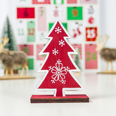 

Siaonvr Wooden Mini Christmas Tree Desktop Ornaments Merry Christmas Party Decor