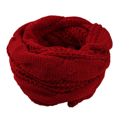 

Tailored Fashion Winter Keep Warm Scarves Womens Solid Braid knitting Wool Ring Scarfs