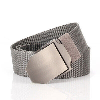 

New canvas Men belt high quality solid color Nylon Alloy Automatic buckle Man ane Women belt outdoor casual cowboy pants belt