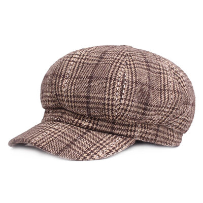 

MAXVIVI painter cap art youth octagonal cap autumn&winter warm beret Europe&America retro winter female hat WMZ833069 khaki