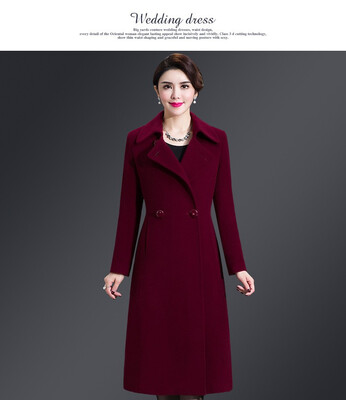 

Winter 2018 woollen outerwear womens long - length Korean imitation fox fur collar double - sided cashmere coat