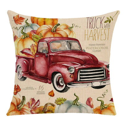 

zhongjiany Halloween Pillow Cases Pumpkin Sofa Linen-cotton Cushion Cover Thanksgiving Halloween Decorations