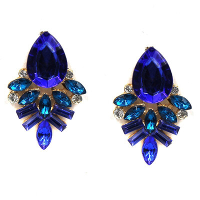 

26 Style Simple Colorful Crystal Statement Earrings ethnic wedding jewelry accessories Rhinestone stud earrings for women