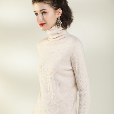 

QIANMUCHUN womens pile collars cashmere sweaters fashion 5798