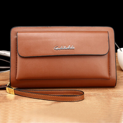 

Tailored Fashion Men Solid Color Leather Wallet Zipper Coin Purse Card Holder Handbags