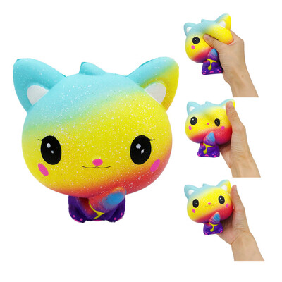 

Siaonvr Colourful Galaxy Cat Scented Charm Slow Rising Squeeze Stress Reliever Toy