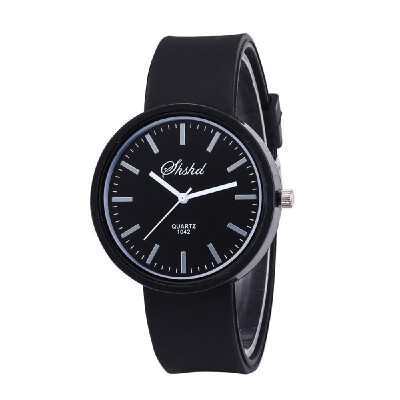 

Women Fashion Simple Wrist Watch Silica Gel Band Alloy Case Quartz Watch