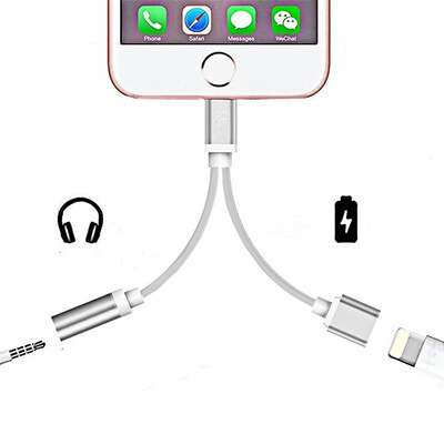 

2 in 1 Audio Adapter 8 Pin to 35mm Aux Headphone Jack 8 Pin for iPhone 7 Plus 7