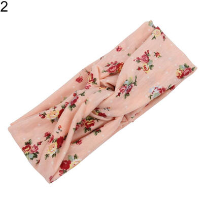 

Fashion Women Yoga Floral Print Knotted Hairband Turban Headband Hair Accessory