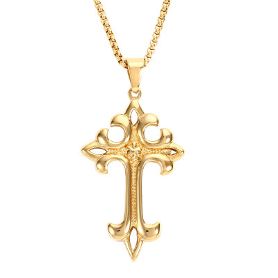 

Stainless Steel Cross Necklace For Men Woman Punk Cute Vintage Rock Hiphop LP001