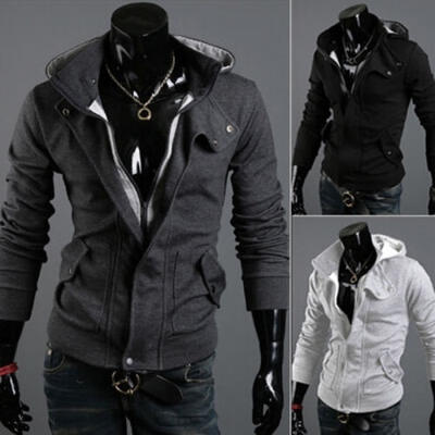 

New Men&39s Winter Slim Hoodie Warm Hooded Sweatshirt Coat Jacket Outwear Sweater