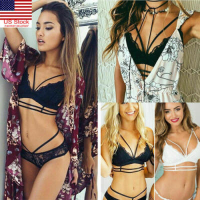 

Fashion Women Black Lace Trim Bralette Crop Top Push Up Bra Underwear Lingerie