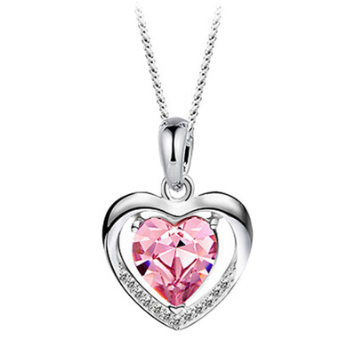 

Crystals Heart Ocean Love Necklace Pendants for Women Fashion Jewelry Birthday Best Friends Christmas Gifts