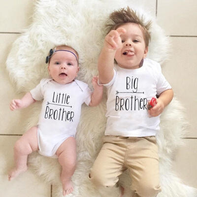 

Little Brother Baby Boy Romper Bodysuit Big Brother T-shirt Tops Matching Outfit