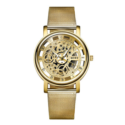 

Hot fashion hollow gear watch alloy quartz watch unisex spot