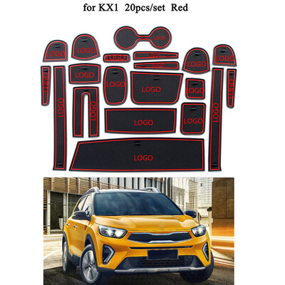 

20pcsset Dustproof Car Gate Slot Mat Decoration Non-slip Door Grrove Pad Replacement For Kia Kx1