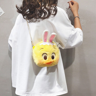 

Duck bag female 2019 new ins Japanese girl plush mini bag Korean version of the cute Messenger chain bag