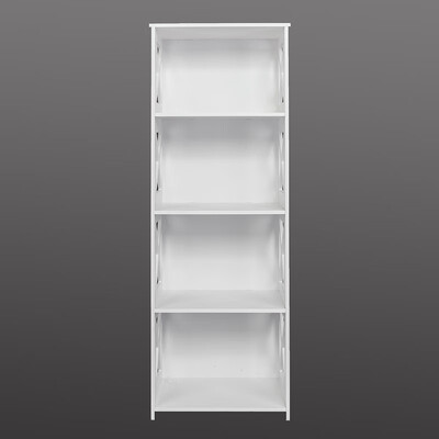 

Waterproof Storage Bookcase Display 4-Shelf Unit Wooden Plastic