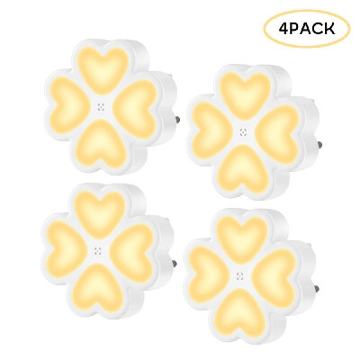 

4 Pack LED Plug-in Night Light 05W Warm White Petals Shape Wall Lights with Dusk-to-Dawn Sensor for Nursing Baby Kids Childrens