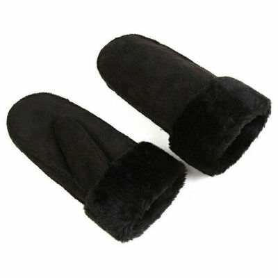 

Women Winter Sheepskin Gloves with Warm Artificial Leather&Fur Lady Mittens